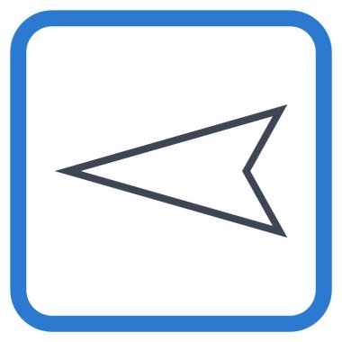 İşaretçi sol vektör simgesi bir çerçeve içinde