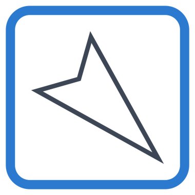 İşaretçi vektör simgesi bir çerçeve içinde aşağı