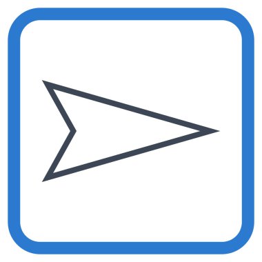 İşaretçi doğru vektör simgesi bir çerçeve içinde