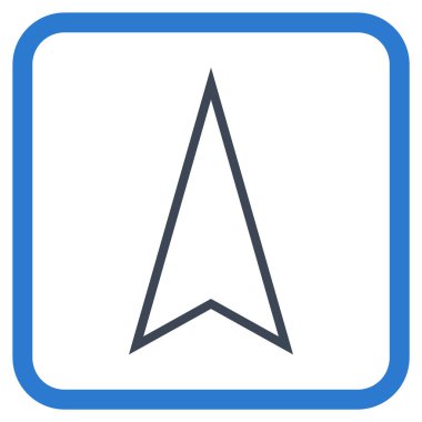 İşaretçi vektör simgesi bir çerçeve içinde yukarı