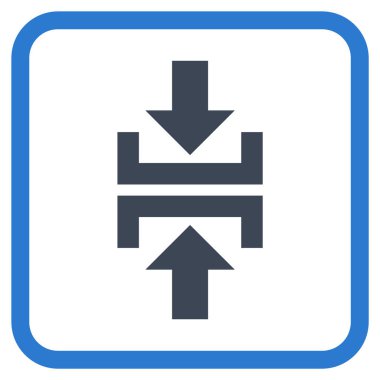 Basın düşey yönde vektör simgesi bir çerçeve içinde