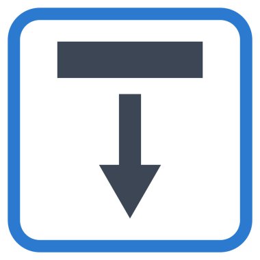 Vektör simgesi bir çerçeve içinde aşağı çekin