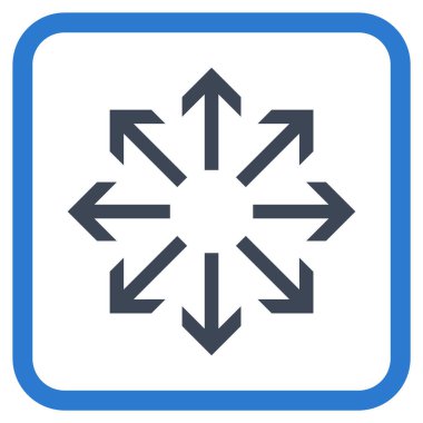 Radyal oklar bir çerçeve içinde simge vektör