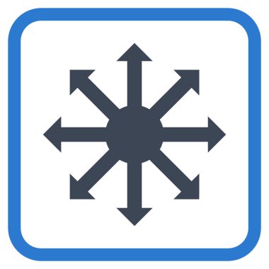 Radyal oklar bir çerçeve içinde simge vektör