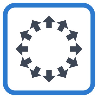 Radyal oklar bir çerçeve içinde simge vektör