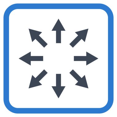 Radyal oklar bir çerçeve içinde simge vektör