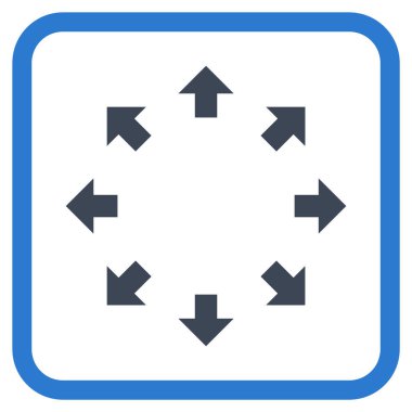 Radyal oklar bir çerçeve içinde simge vektör