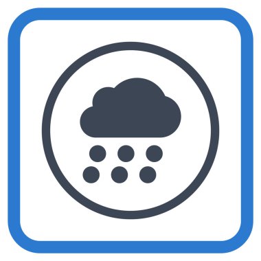 Yağmur bulutu vektör simgesi bir çerçeve içinde