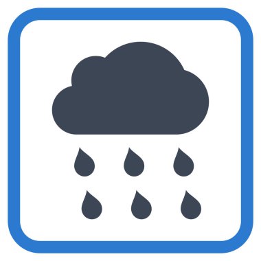 Yağmur bulutu vektör simgesi bir çerçeve içinde