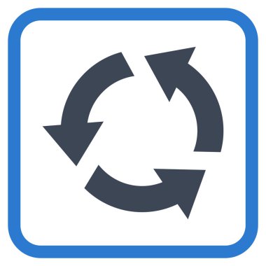 Geri dönüşüm vektör simgesi bir çerçeve içinde