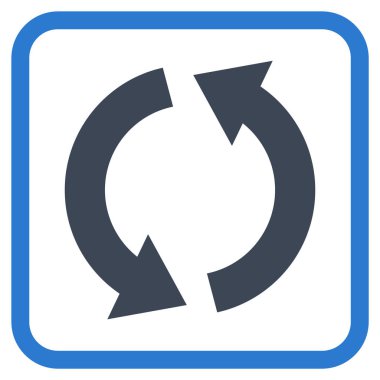 Geri dönüşüm vektör simgesi bir çerçeve içinde