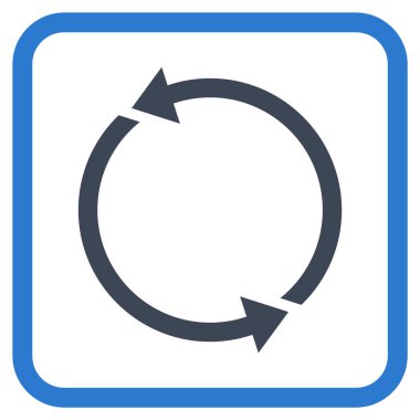 Geri dönüşüm vektör simgesi bir çerçeve içinde