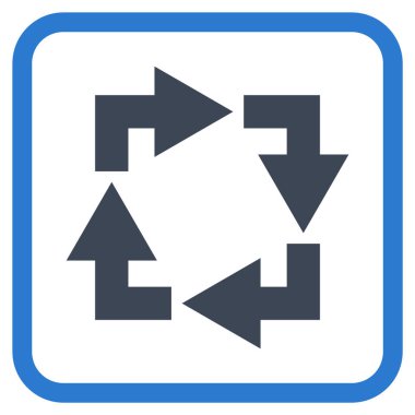 Geri dönüşüm vektör simgesi bir çerçeve içinde