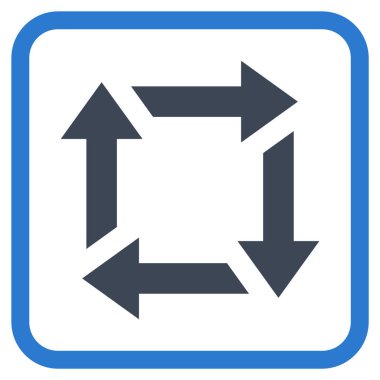 Geri dönüşüm vektör simgesi bir çerçeve içinde