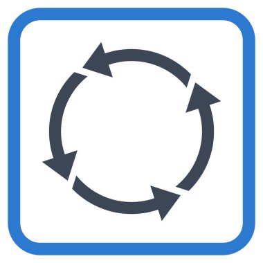 Geri dönüşüm vektör simgesi bir çerçeve içinde