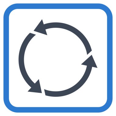 Geri dönüşüm vektör simgesi bir çerçeve içinde