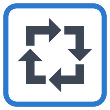 Geri dönüşüm vektör simgesi bir çerçeve içinde