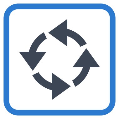 Geri dönüşüm vektör simgesi bir çerçeve içinde