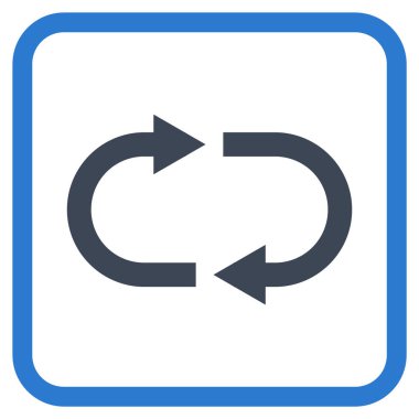 Geri dönüşüm vektör simgesi bir çerçeve içinde