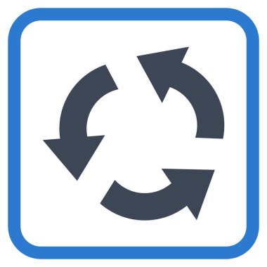 Geri dönüşüm vektör simgesi bir çerçeve içinde