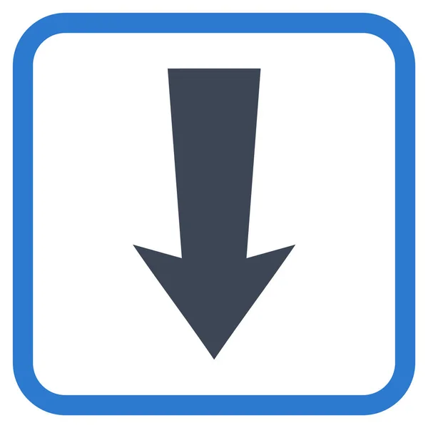 フレーム内のベクトルのアイコンの下の矢 — ストックベクタ