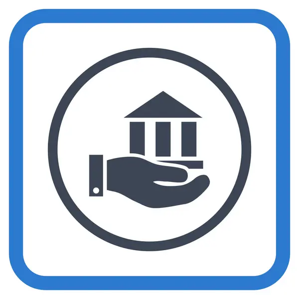 Bank Service Vector Icon In a Frame — Stock Vector