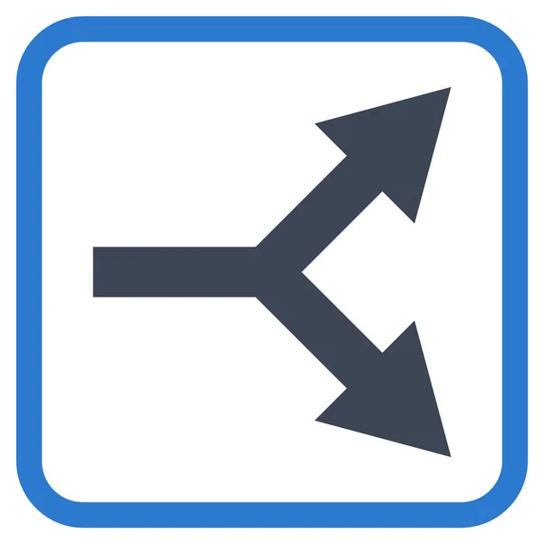 Bifurcation Arrow Right Vector Icon In a Frame — Stock Vector