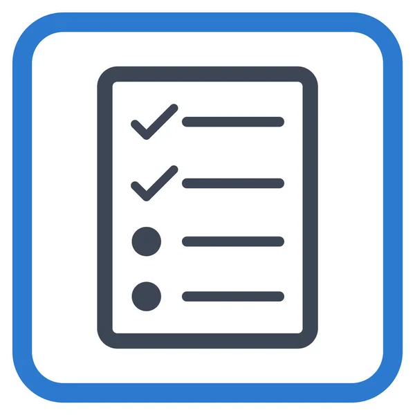 Checklist Page Vector Icon In a Frame — Stock Vector