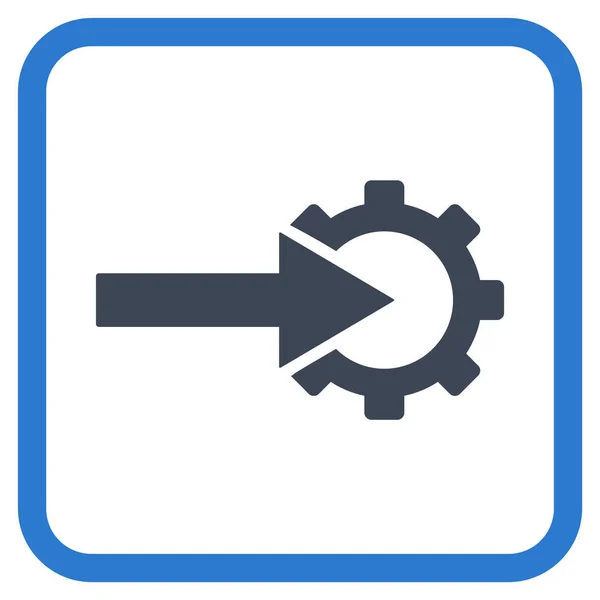 Icono de vectores de integración de engranajes en un marco — Vector de stock