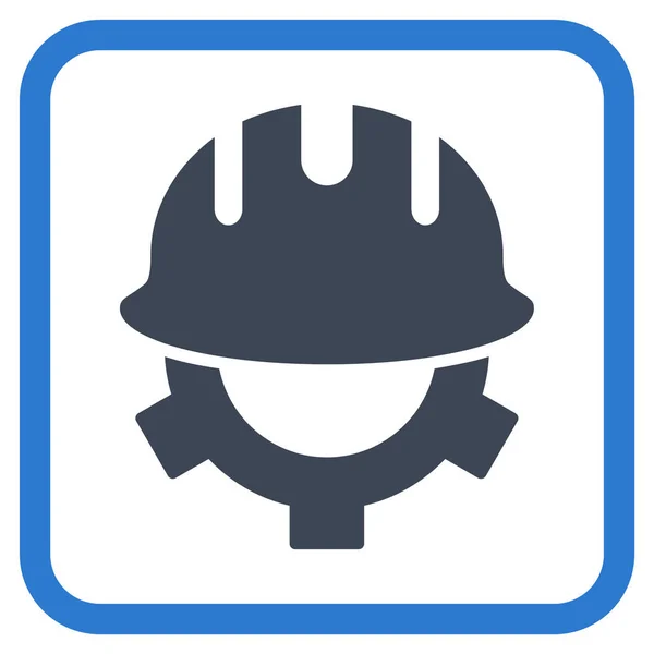 Ícone de vetor de capacete de desenvolvimento em um quadro —  Vetores de Stock