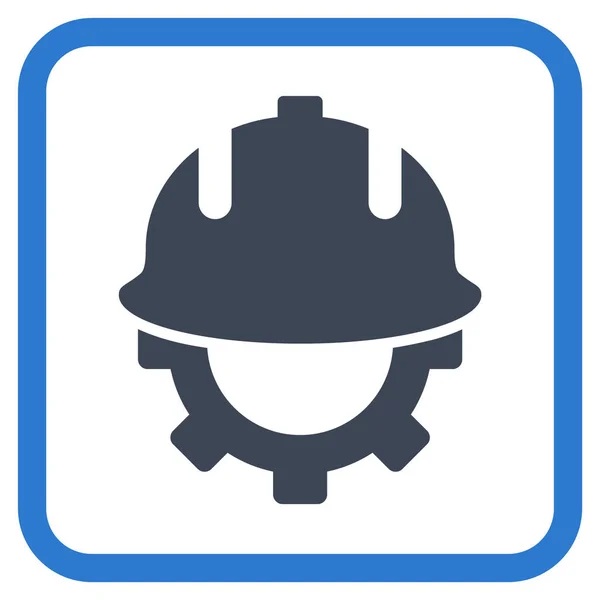 Ícone de vetor de capacete de desenvolvimento em um quadro — Vetor de Stock