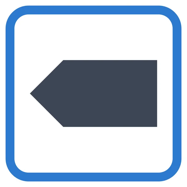 Richtung linkes Vektorsymbol in einem Rahmen — Stockvektor