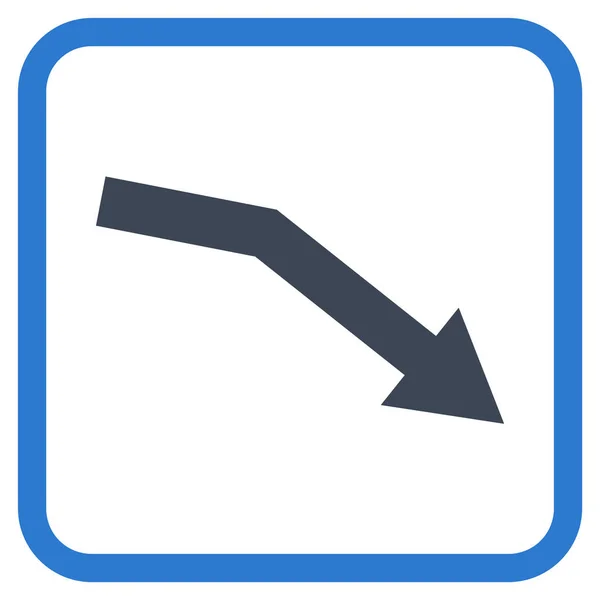 Ícone de vetor de tendência de falha em um quadro — Vetor de Stock