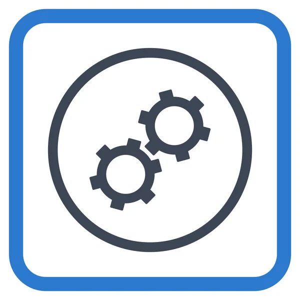 Gears Vector Icon In a Frame — Stock Vector
