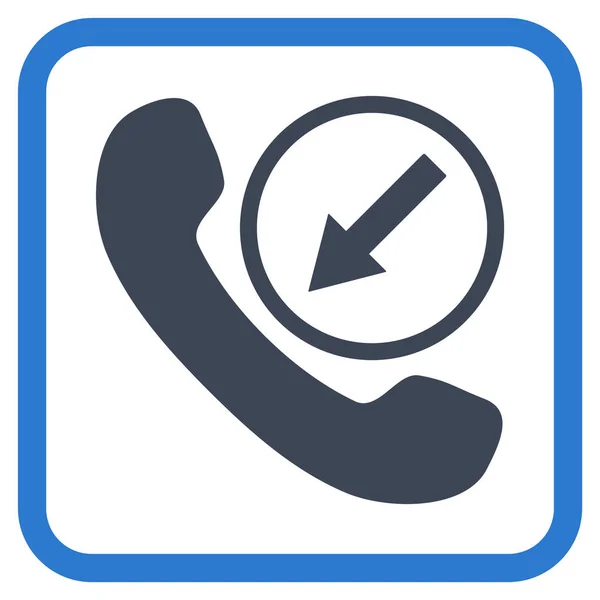 Ícone de vetor de chamada de entrada em um quadro — Vetor de Stock