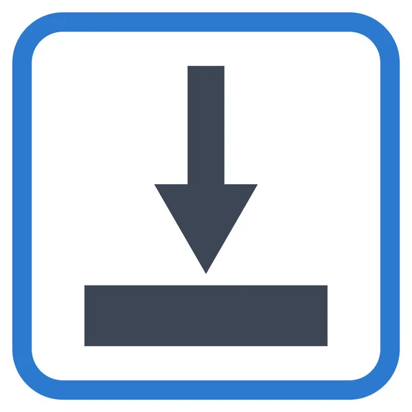 Flytta nedre vektor ikonen i en ram — Stock vektor