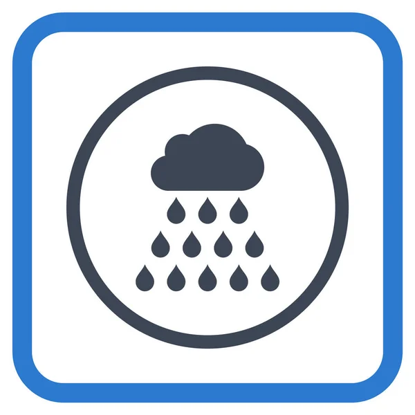 Icono del vector de la nube de lluvia en un marco — Vector de stock