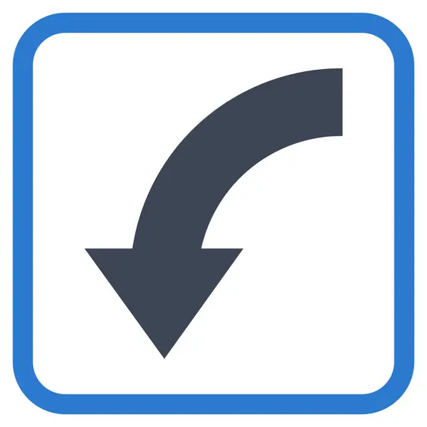 Gire hacia abajo el icono del vector en un marco — Vector de stock