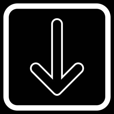 Vektör simgesi bir çerçeve içinde aşağı yönlü ok
