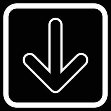 Vektör simgesi bir çerçeve içinde aşağı yönlü ok
