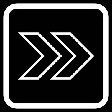 Üst karakter doğru vektör simgesi bir çerçeve içinde