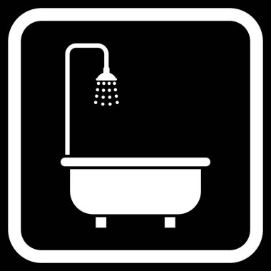 Duş Banyo vektör simgesi bir çerçeve içinde