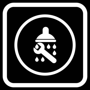 Duş sıhhi tesisat vektör simgesi bir çerçeve içinde