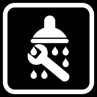 Duş sıhhi tesisat vektör simgesi bir çerçeve içinde