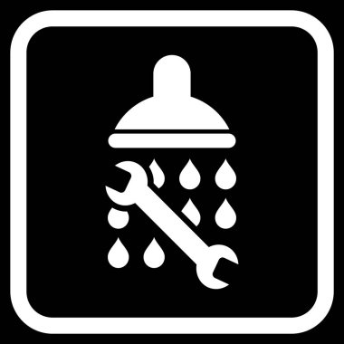 Duş sıhhi tesisat vektör simgesi bir çerçeve içinde