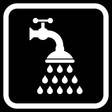 Duş musluk vektör simgesi bir çerçeve içinde
