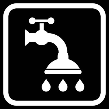 Duş musluk vektör simgesi bir çerçeve içinde