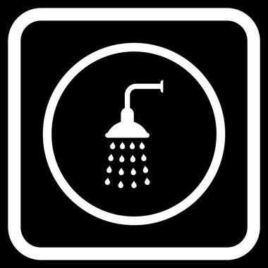Duş vektör simgesi bir çerçeve içinde