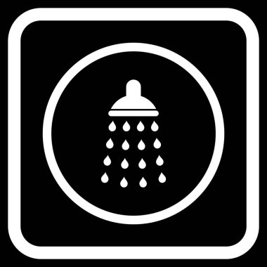 Duş vektör simgesi bir çerçeve içinde