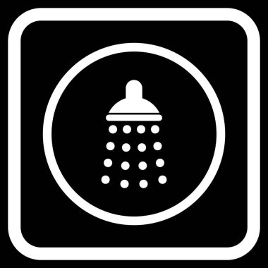 Duş vektör simgesi bir çerçeve içinde